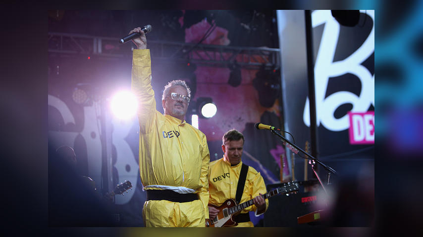 NEW YORK, NY - OCTOBER 12: Mark Mothersbaugh and Bob Mothersbaugh of Devo performs at CBGB Music & Film Festival 2014 - Times Square Concerts on October 12, 2014 in New York City. (Photo by Anna Webber/Getty Images for CBGB)