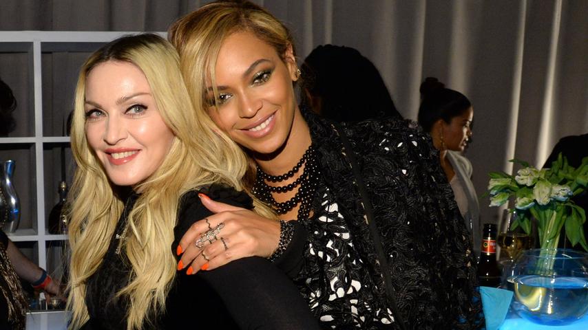 Madonna and Beyonce attend the Tidal launch event #TIDALforALL at Skylight at Moynihan Station on March 30, 2015 in New York City. (Photo by Kevin Mazur/Getty Images For Roc Nation)
